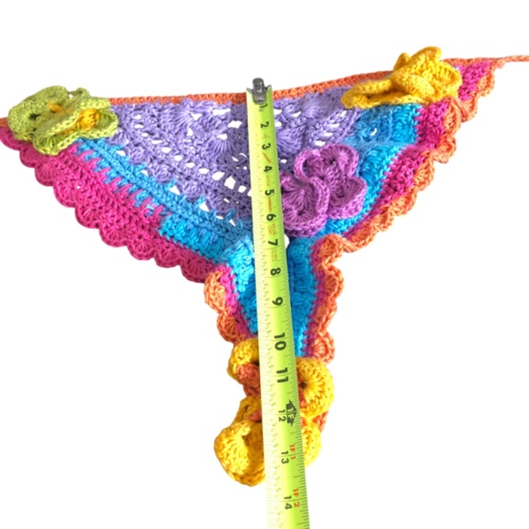 Whimsical Boho Hair Scarf - Festival Hair Bandana with 3D Butterflies ? main image 7